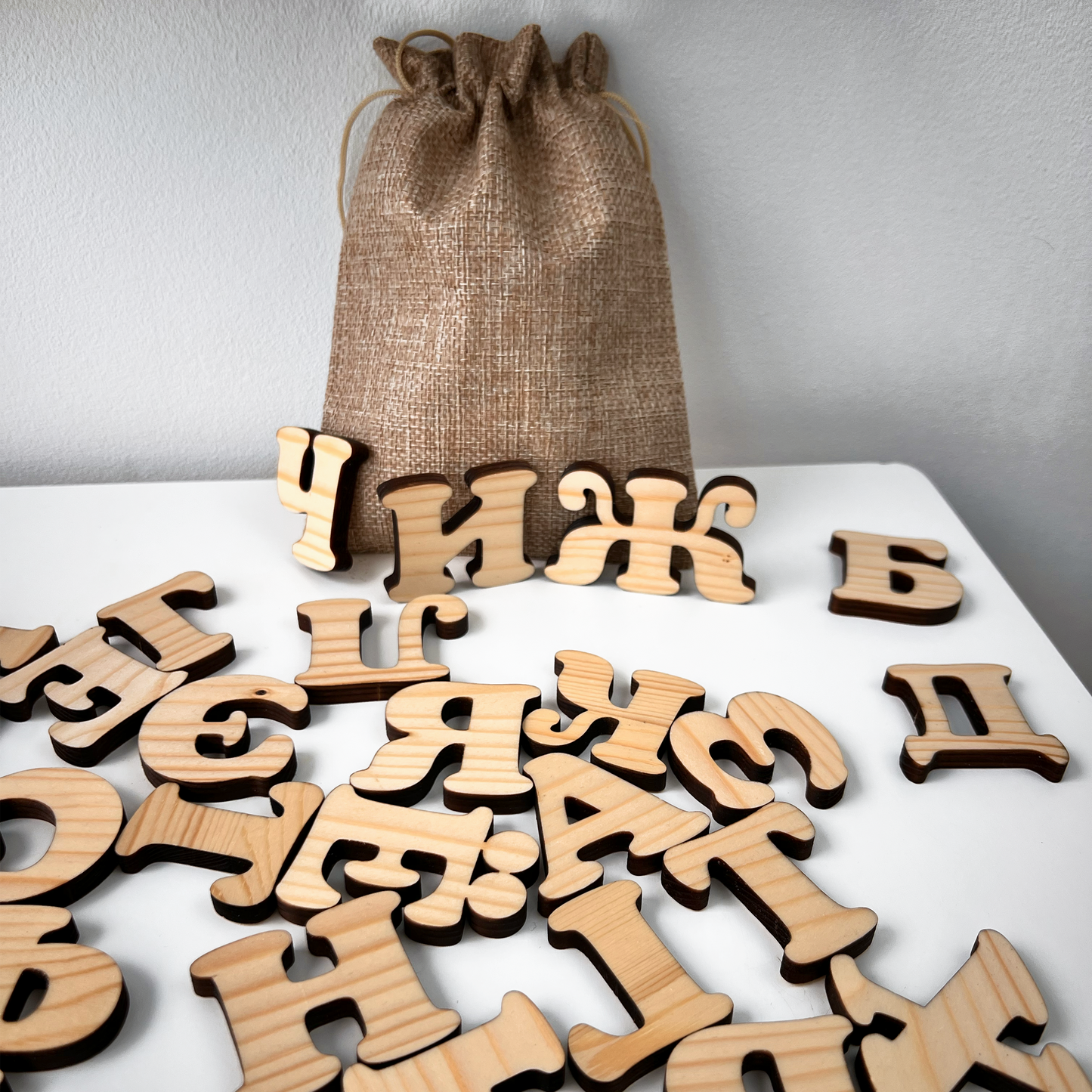 33 Letters Set Cyrillic Magnetic Wooden Alphabet for Kids Preschool & Back to School Gift for Toddler