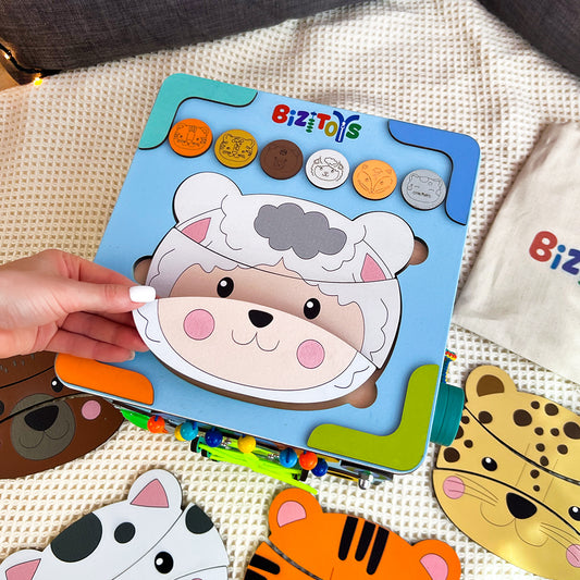 Montessori Wooden Busy Box - Educational Toy for Toddlers