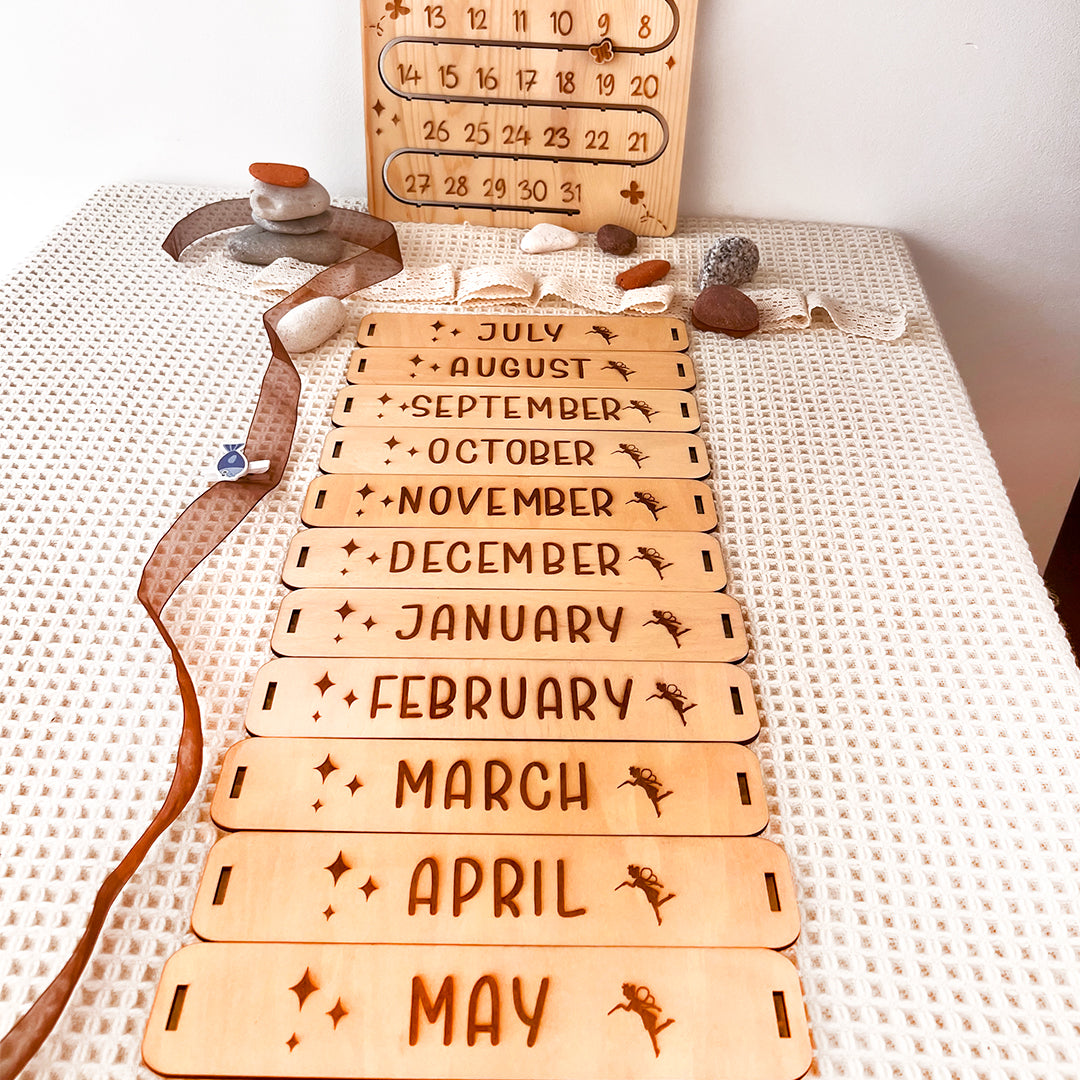 Montessori Wooden Perpetual Calendar for Kids, Wooden Educational Toy