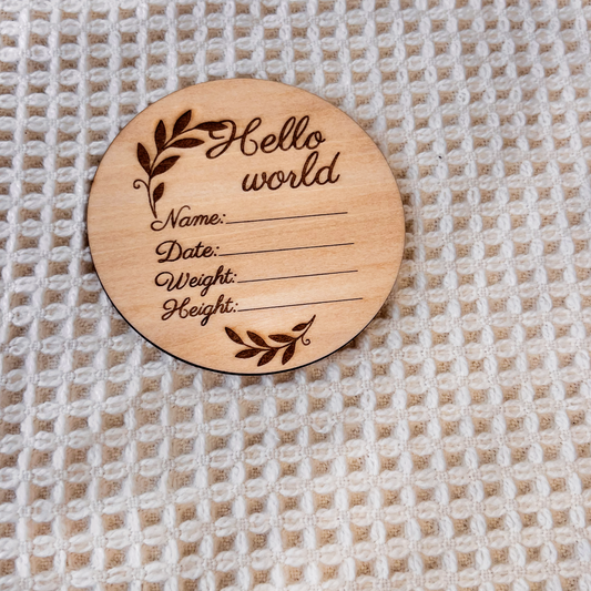 1 Personalized Wooden Baby Milestone Card – Monthly Milestone Photoshoot Disc