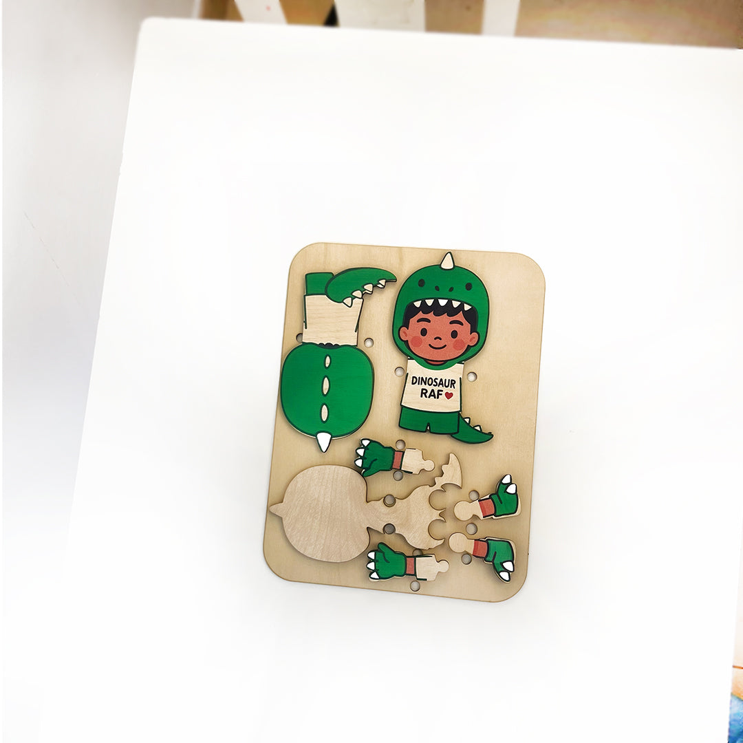 Personalized Wooden Puzzle for Child – Custom Build-Your-Own Hero Figure with Child’s Name | Montessori Toy
