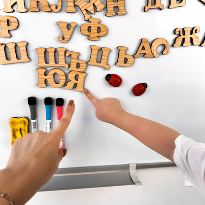 1 Wooden Magnetic Cyrillic Alphabet Letter