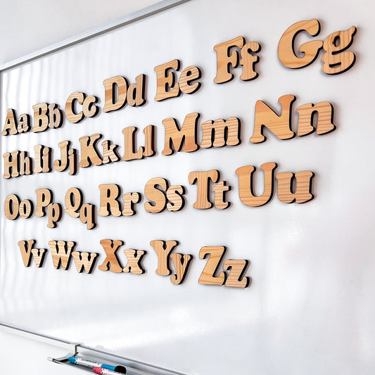Montessori Magnetic Wooden Alphabet for Kids – 52 Latin Letters (Uppercase & Lowercase)