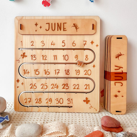 Montessori Wooden Perpetual Calendar for Kids, Wooden Educational Toy