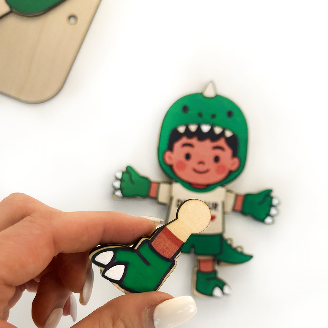 Personalized Wooden Puzzle for Child – Custom Build-Your-Own Hero Figure with Child’s Name | Montessori Toy