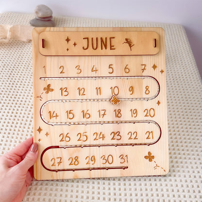 Montessori Wooden Perpetual Calendar for Kids, Wooden Educational Toy