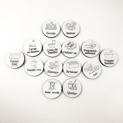Personalized Emotions & Daily Routine Char - Montessori-Inspired Wooden Magnetic Busy Board