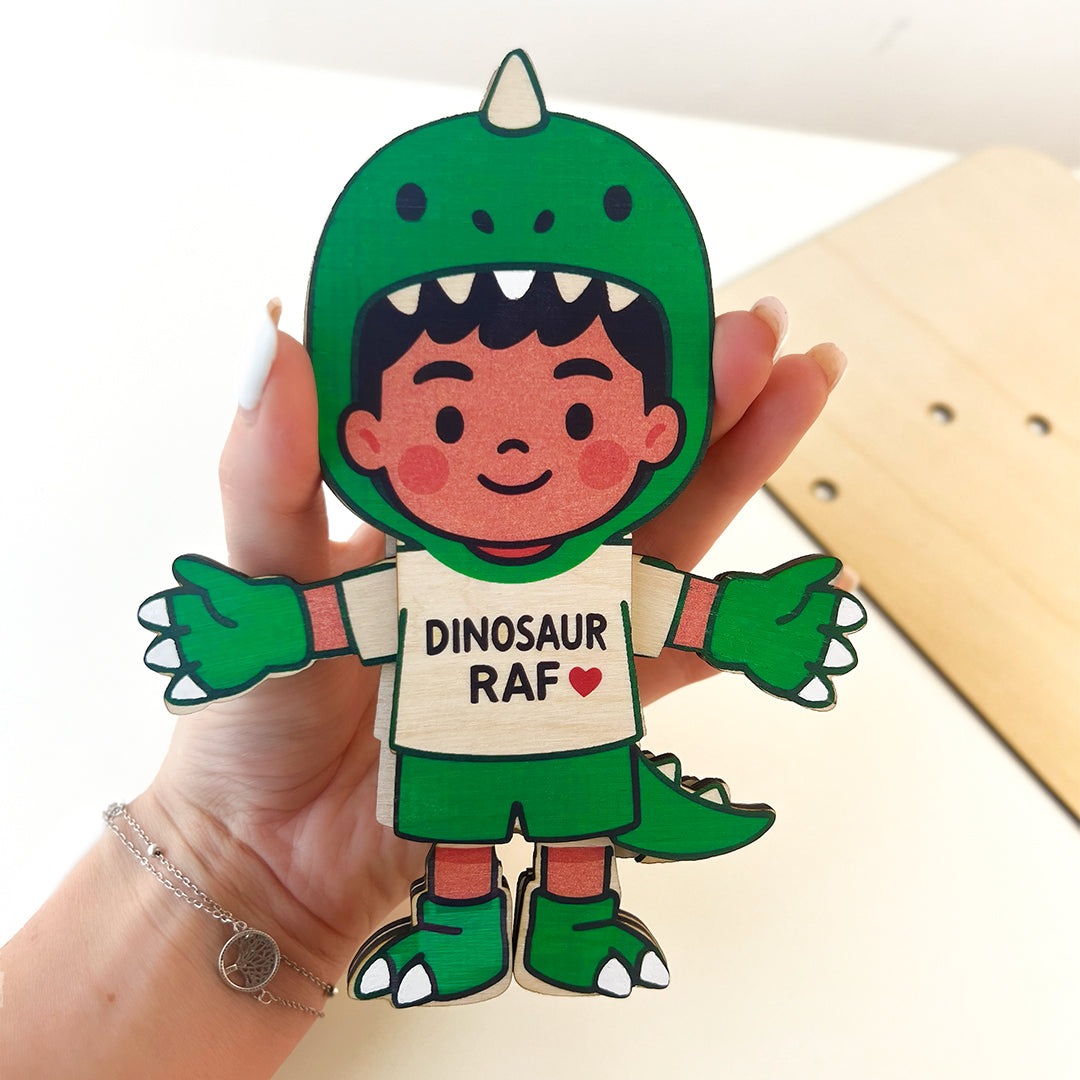 Personalized Wooden Puzzle for Child – Custom Build-Your-Own Hero Figure with Child’s Name | Montessori Toy