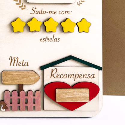 Personalized Emotions & Daily Routine Char - Montessori-Inspired Wooden Magnetic Busy Board