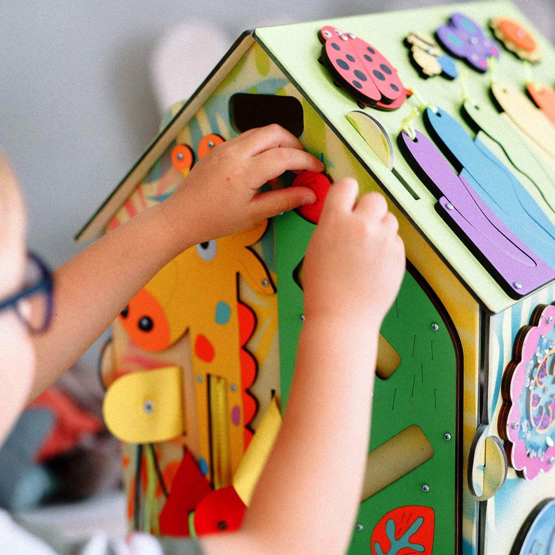 Wooden Montessori Busy House Giraffe – Sensory Activity Board, Educational Toy for Toddlers