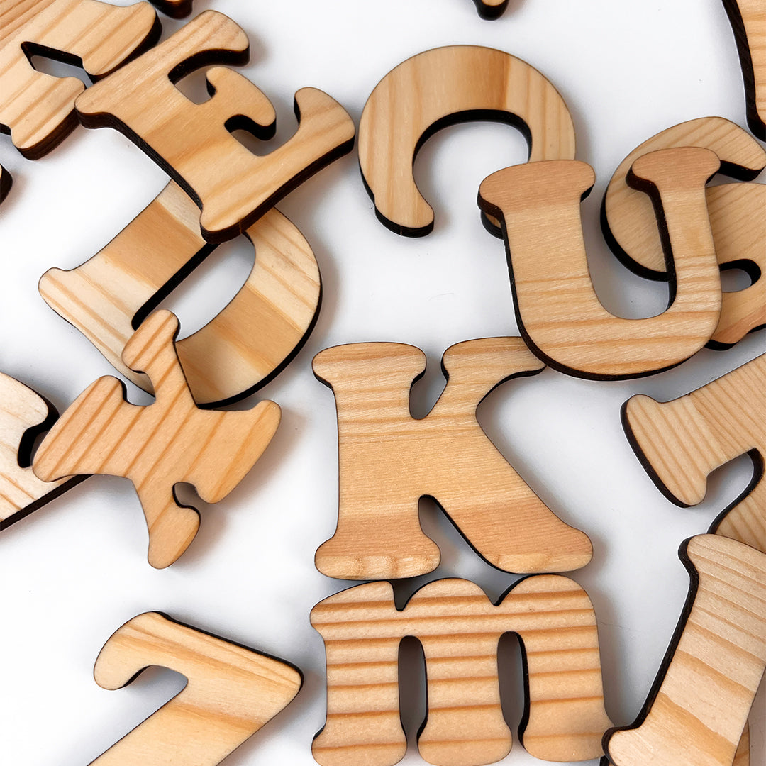 Montessori Magnetic Wooden Alphabet for Kids – 52 Latin Letters (Uppercase & Lowercase)