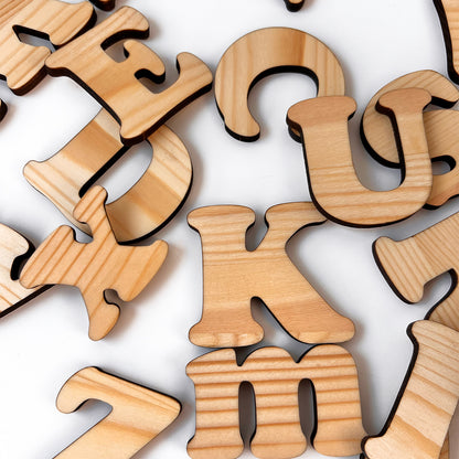 Montessori Magnetic Wooden Alphabet for Kids – 52 Latin Letters (Uppercase & Lowercase)