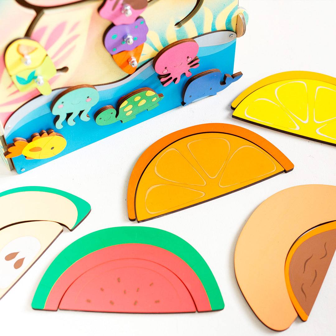 Wooden Montessori Busy House Giraffe – Sensory Activity Board, Educational Toy for Toddlers