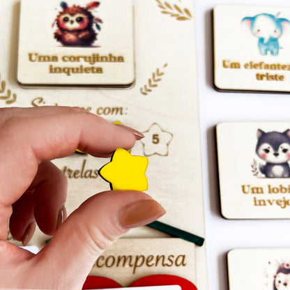 Personalized Emotions & Daily Routine Char - Montessori-Inspired Wooden Magnetic Busy Board