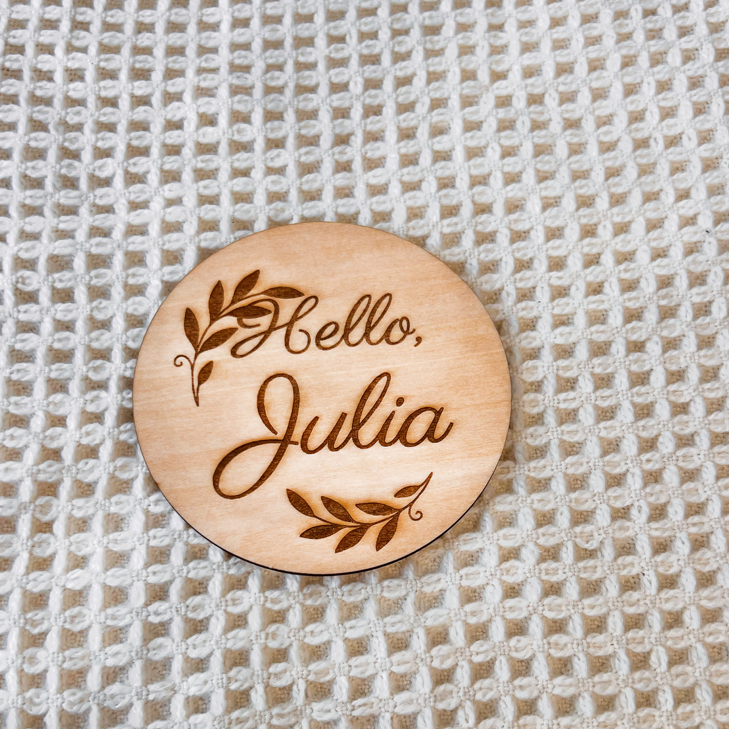 Set of 15 Personalized Wooden Baby Milestone Cards – Monthly Milestone Photoshoot Discs