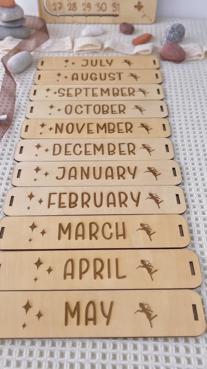 Montessori Wooden Perpetual Calendar for Kids, Wooden Educational Toy