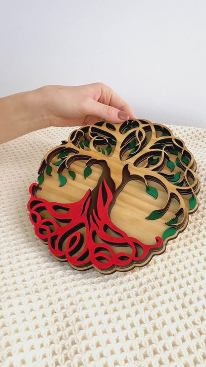 Tree of Life Sign – Natural Wood Boho Wall Decor – Custom Engraving Available